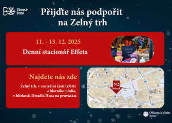 Denní stacionář Effeta na Zelném trhu | Vánoce Brno 2025
